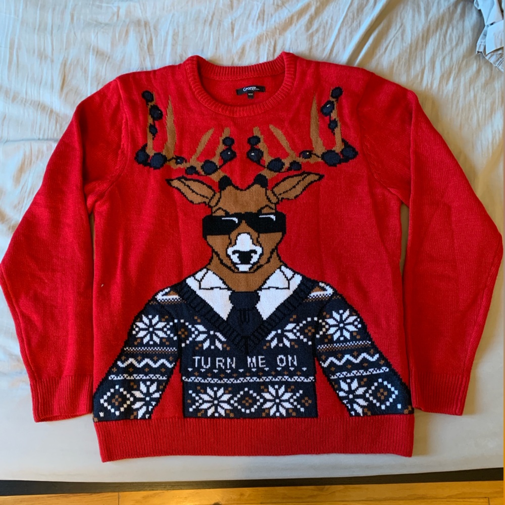 GEORGE LIGHT-UP CHRISTMAS DEER SWEATER